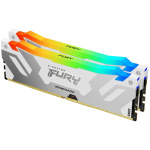 Memorie RAM Kingston, DIMM, DDR5, 32GB, 7200MHz, CL38, 1.35V, FURY Renegade White, RGB, Kit of 2 - imagine 2
