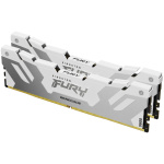 Memorie RAM Kingston, DIMM, DDR5, 32GB, 7200MHz, CL38, 1.35V, FURY Renegade White, Kit of 2