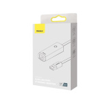 ADAPTOR RETEA Baseus Lite, USB 2.0 to RJ-45 10/100 Mbps Adapter, metalic, LED, gri - imagine 2