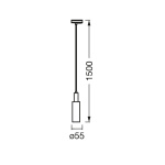 Pendul cu montaj pe sina Ledvance TRACKLIGHT CYLINDER, 1xGU10 (neinclus), max 35W, IP20, Ø55, lungime cablu 1.5m, Alb - imagine 2