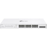 Switch TP-Link cu 28 de porturi, 24× Gigabit 802.3af/at PoE+ ports si 4× Gigabit SFP slots, capacitate switch 56 Gbps, dimensiuni 17.3×8.7×1.73 in (440×220×44 mm) - imagine 4