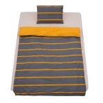 SET DE PAT SINGLE BUMBAC GREY/ORANGE - imagine 3