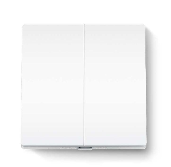 overlay_059da9fbb5404c7d57da05520efc0cc1 TP-LINK TAPO S220 intrerupator inteligent dublu (NECESITA HUB TAPO), Wireless: 868 MHz, incarcare maxima: 600 W LED/600W CFL/1000W INC/1000WFTL/Ventilator de 50 W, Dimensiuni: 87.1 × 86 × 41 mm, Alimentare: 2× Baterii AAA 1.5 V - imagine 1