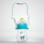Pachet 3 in 1 cana 260 ml tritan cu 3 accesorii diferite pentru baut : tetina biberon, cioc , pai, blue, U-Grow - imagine 6