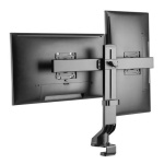 Suport monitor de birou Neomounts FPMA-D860DBLACK; pentru display-uri cu diagonale 10"-27", sistem de prindere VESA 75x75~100x100, suporta 2 ecrane, greutate maxima suportata 7kg per ecran, full motion, tilt +10°, -10°, swivel +10°, -10°, +180°, -180°; gas spring; culoare negru. Garantie 5 ani - imagine 4
