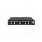 LevelOne GES-2108P Hilbert 8-Port Gigabit PoE Smart Lite Switch, 802.3at/af PoE, 8 PoE Outputs, 112.8W PoE Power Budget, 160 x 95 x 29 mm - imagine 4