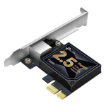 Adaptor wireless TP-Link, TX201, 2.5 Gigabit PCIe, Standarde și Protocoale: IEEE 802.3, IEEE 802.3u, IEEE 802.3ab, IEEE 802.3bz, IEEE 802.3x, Interfata: 1× PCI Express 2.1 x 1, 1× RJ45 Gigabit/Megabit Port, Dimensiuni: 120.8 × 98.2 × 21.5 mm.