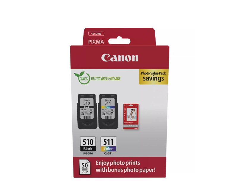 overlay_0ce580afb2022dbe55a3538d2f6d078a Canon pachet cartuse cearneala PG-510/CL-511 Photo value pack, capacitate negru: 9ml, Color: 9ml, Compatibil cu: PIXMA iP2700, PIXMA iP2702, PIXMA MP230, PIXMA MP240, PIXMA MP250, PIXMA MP252, PIXMA MP260, PIXMA MP270, PIXMA MP272, PIXMA MP280, PIXMA MP282, PIXMA MP480, PIXMA MP490, PIXMA MP492 - imagine 1
