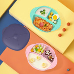 Farfurie silicon cu capac , mov, U-Grow - imagine 2