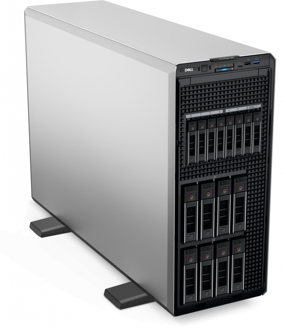 overlay_0fa86af1cc7df41077e22ba9ddb21c93 PowerEdge T560 Tower Server Intel Xeon Silver 4410Y 2G, 12C/24T, 16GT/s, 30M Cache, Turbo, HT (150W) DDR5-4000, 16GB RDIMM, 5600MT/s, Single Rank, 480GB SSD SATA Read Intensive 6Gbps 512 2.5in Hot-plug AG Drive,3.5in HYB CARR, 8X3.5 SAS/SATA, 1 CPU, Motherboard with Broadcom 5720 Dual Port 1Gb - imagine 1