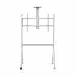 Stand TV mobil Serioux TV213CA, dimensiuni: 1050x755x2320mm, compatibilitate Max Vesa:  900x600mm, compatibilitate TV:  55"-100", greutate maximă suportata: 120 kg, baza cu 4 roti, raft multifunctional, alb - imagine 3