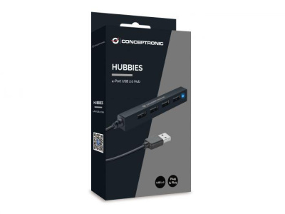 CONCEPTRONIC HUBBIES05B 4-Port USB 2.0 Hub, 96 x 15 x 15 mm - imagine 2