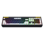 Tastatura mecanica cu fir Hator Icefall, conectivitate USB, polling rate 1000Hz, iluminare RGB pentru 8 zone diferite, tip switch membrana, material taste ABS cu gravare laser si acoperire UV, negru-alb - imagine 2