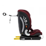 Scaun auto I-size U-Grow Goldfix Plus, isofix, 76-150 cm (9-36 kg), boxa bluetooth, rosu - imagine 6