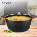 SEMIOALA ALUMINIU+CAPAC 44X19 CM,23L,DARK LINE, COOKING BY HEINNER - imagine 3