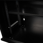 CABINET 19″ SPACER 9U 500x450mm, fixare pe perete, Flatpack (dezasamblat), Black, usa sticla cu blocare, panouri detasabile, otel 1mm, sarcina maxima 25Kg - imagine 4