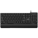 Tastatura Genius USB, 105 taste + 12 taste multimedia, palm rest, negru