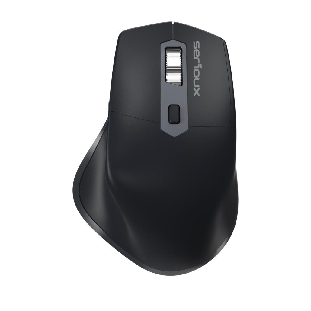 overlay_269d3ce9bd1fbcdc81a7b699a0ee31a6 Mouse Serioux Apex 166 Wireless reincarcabil USB-C, Negru, senzor: Optic, DPI: 800/ 1200/1600/ 2400, conexiune: Dongle USB 2,4 GHz, banda de frecventa: 2,4 GHz, click silentios, design ergonomic, baterie integrată litiu de 500 mAh, cerințe OS: Win, Mac, Vista - imagine 1
