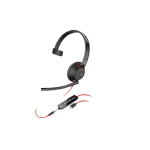 Poly Blackwire 5210 Monaural USB-C Headset +3.5mm Plug +USB-C/A Adapter
