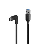 Cablu Lindy 3.2 USB A la USB C, 90°, lunngime 1m, putere maxima 15W, latime de banda suportata  10Gbps, negru