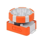 Lanterna LED camping + frontala Ledvance, 1.5W SMD, 100 lm, lumina rece (6500K), 3 moduri de iluminare (100%-400 lm, 30%-120 lm si flash), acumulator Li-Ion 1200 mAh, curea, IP20, Portocaliu/Gri