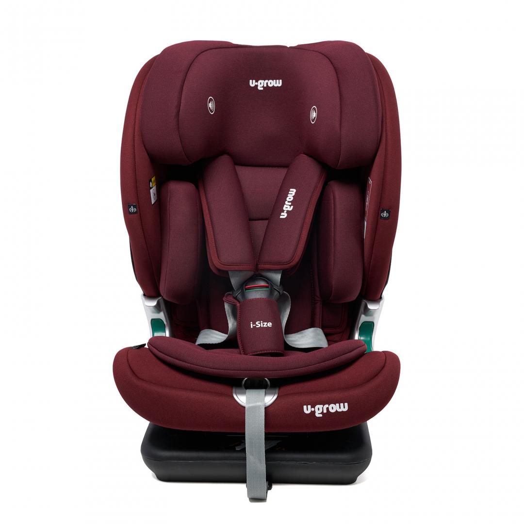 overlay_3315643a3c1308b8da50933a7ee1fac9 Scaun auto I-size U-Grow Goldfix Plus, isofix, 76-150 cm (9-36 kg), boxa bluetooth, rosu - imagine 1