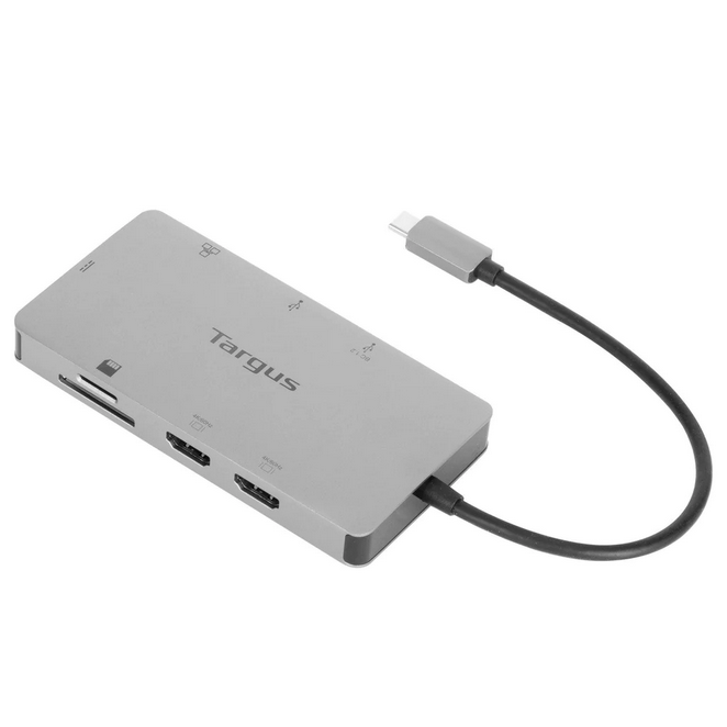 overlay_34e04410dd0cdd4f966a84e46b547ba5 Targus Dock USB-C Dual HDMI 4K, 100W PowerDelivery Pass-Thru, 2x USB-A, 1x port fast charge, 1x SD/microSD, ethernet, gri - imagine 1