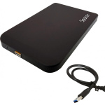RACK extern SPACER, pt HDD/SSD, 2.5 inch, SATA, interfata PC USB 3.0, Husa piele sintetitca, aluminiu, negru - imagine 2