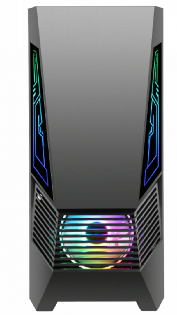 overlay_3d308be0b1c3e3ee8dcb4bc0a7818cc2 Carcasa gaming Serioux Rogue, tip middle tower, mesh si banda ARGB, Capac superior cu filtru magnetic de praf, panoul lateral: sticla securizata, sasiu: SPCC 0.6T, USB2.0x2+HD Audio, USB 3.0 x1, porturi rezervate pentru ventilator:, față: 1 ventilator RGB fix de 120mm(inclus), suportă cooler pe - imagine 1