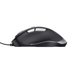Mouse Trust Fyda cu fir, optic, interfata USB 2.0 rezolutie maxima 5000 DPI, 6 butoane, negru - imagine 4
