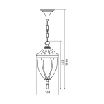 Pendul tip felinar Vivalux TOSCA, E27, max 1x60W, IP44, 163x163x1100mm, Negru, bec neinclus - imagine 2