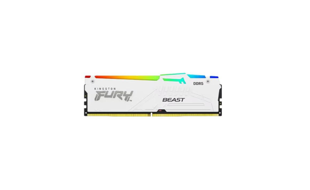 Memorie RAM Kingston, DIMM, DDR5, 64GB, 5600MHz, CL36, 1.35V, FURY Beast White, RGB, Kit of 2 - imagine 2