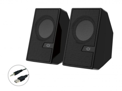 CONCEPTRONIC BJORN02B 2.0-Channel Computer Speaker with Bluetooth, 6W, 63 x 63 x 105 mm - imagine 2