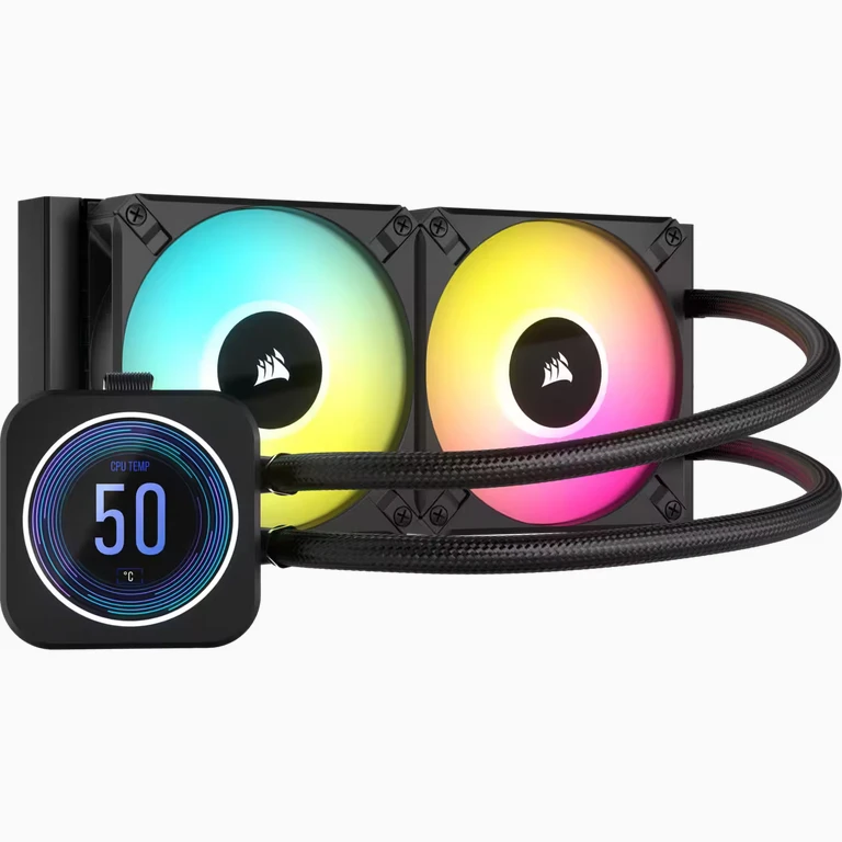 overlay_462bdba5f5abdece6ac603813686f36e Cooler Procesor CORSAIR H100i ELITE LCD XT NEGRU - imagine 1