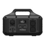 Statie portabila pentru exterior NJOY POWER BASE 600, adaptor AC (240 W max), panou solar MPPT 12V-32V (240 W max), adaptor auto DC 12V Car (120 W max), 2x USB TYPE A (18 W max), 1x USB TYPE C (100 W max), DC 5525 12V (120 W max), Priza auto 12V (120 W max), 2x AC Schuko 230V (600W max), 1000+
