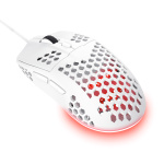 Mouse cu fir Trust GXT 928W Helox, rezolutie maxima 6400 DPI, 6 butoane, interfata USB-A, alb - imagine 3