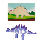 PUZZLE DIN LEMN STEGOZAUR, 8 PIESE - imagine 2