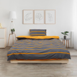 SET DE PAT SINGLE BUMBAC GREY/ORANGE - imagine 2