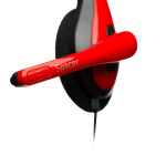 Casti cu micr. Spacer, cu fir, multimedia, 2x Jack 3.5mm, microfon pe brat, driver 40mm, 20Hz-20000Hz, 1.8m, rosu si negru - imagine 3