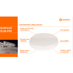 Plafoniera LED pentru baie Ledvance SURFACE SLIM ROUND 200, 19W, 2000 lm, lumina neutra (4000K), IP65/IK10, Ø200x55mm, Alb - imagine 2