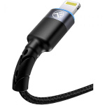 Cablu Tellur Lightning cu LED, nailon, 2m, negru - imagine 3