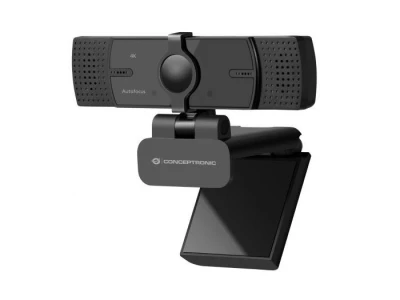 Conceptronic AMDIS07B 4K Ultra HD Autofocus Webcam with Dual Microphone, 103 x 55 x 44 mm - imagine 2