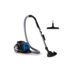 Aspirator fara sac Philips PowerPro Compact FC9331/09, 750W, PowerCyclone 5, Perii TriActive, Parchet, Filtru Anti-Alergic ECARF, Negru