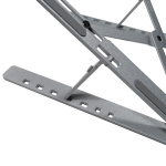 Stand Notebook Spacer 15.6″, aluminiu, pliabil si ajustabil, 7 trepte de inaltime, husa de transport, gri - imagine 2