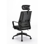 Scaun Serioux office Shark, greutate maxima suportata 150 kg, piston cu gaz clasa 4, manere fixe, tetiera reglabila, baza stea cu 5 picioare, negru - imagine 4