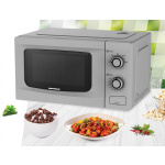 CUPTOR CU MICROUNDE HEINNER HMW-M2035SL, CAPACITATE 20L, CONTROL MECANIC, PUTERE CUPTOR 700W, 5 TREPTE DE PUTERE, TIMER, TIMP MAXIM DE GATIRE 35 MIN, FUNCTIE DECONGELARE, SEMNAL SONOL LA FINALIZAREA PROGRAMULUI, DIAMETRU PLATOU ROTATIV 255MM, DIMENSIUNI ( LXAXI): 45.5X35.3X26.1 CM, CULOARE: ARGINTIU - imagine 2