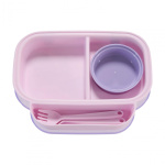 Farfurie compartimentata cu capac si lingurita si furculita, mov, U-Grow - imagine 4