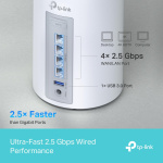 TP-LINK DECO BE65(3-PACK) Sistem Mesh WI-FI 7, BE9300, TRI-BAND, Standarde wireless: IEEE 802.11be/ax 6 GHz, IEEE 802.11be/ax/ac/n/a 5 GHz, IEEE 802.11ax/n/b/g 2.4 GHz, Viteze wireless: BE9300 6 GHz: 5760 Mbps (802.11be), 5 GHz: 2880 Mbps (802.11be), 2.4 GHz: 574 Mbps (802.11ax), 8 x antene interne - imagine 3