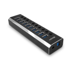 Hub Lindy cu 10 porturi USB, cu buton On/Off, - imagine 2