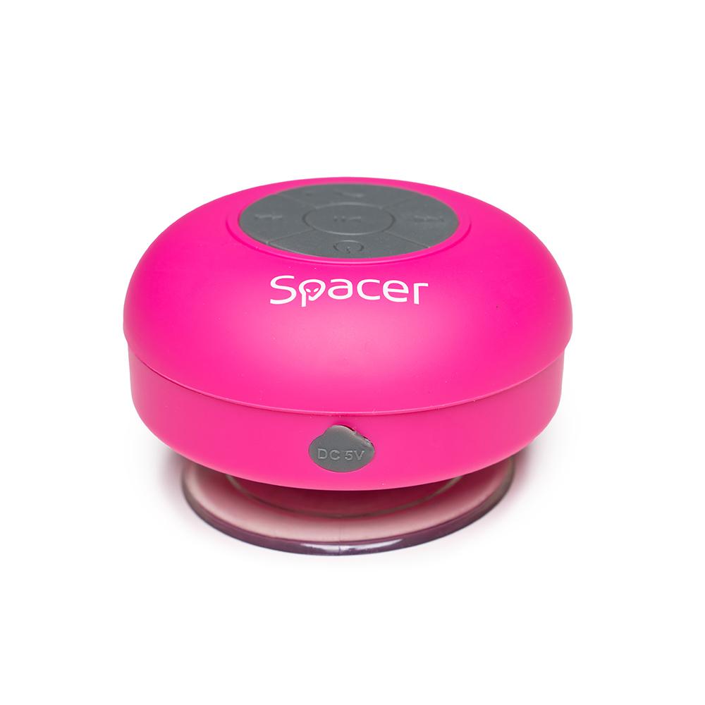 overlay_6c331d6cfe3f77a7f54cc4ab3152a312 Boxa Spacer DUCKY-PNK portabila, 3W RMS, control volum, acumulator 300mAh, microfon incorporat, incarcare USB, waterproof, roz - imagine 1